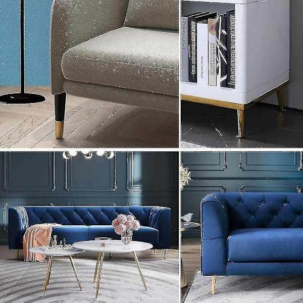 Nytt 2023 sett med 4 møbelben rette sofa ben bord ben skap ben metall seng ben gull-WELLNGS gull Gold 20 cm