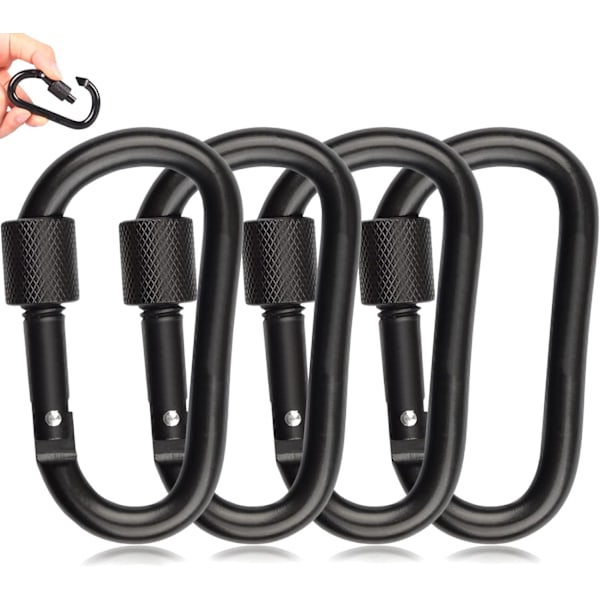 D-ring Karabinkrok med skruvlås, Karabinkrok
