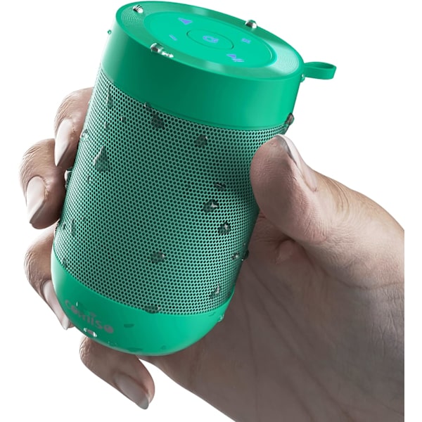 Bluetooth-högtalare med IP65 vattentät, 5.3 Bluetooth, TWS-parning, stöd för TF-kort, bärbar trådlös högtalare för iPhone Samsung och mer - Grön Green