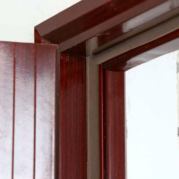 D-profil tætningsliste, dør og vindue tætning med stærk vedhæftning, lydisolering og vejrbestandighed, 6 meter (brun)