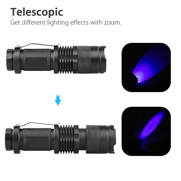 LED Ultra Violet UV 365 nm Blacklight Flashlight Inspection