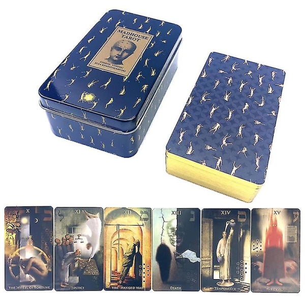 Iron Box Made House Tarot Prophecy Divination Deck Family Party Game W/manual