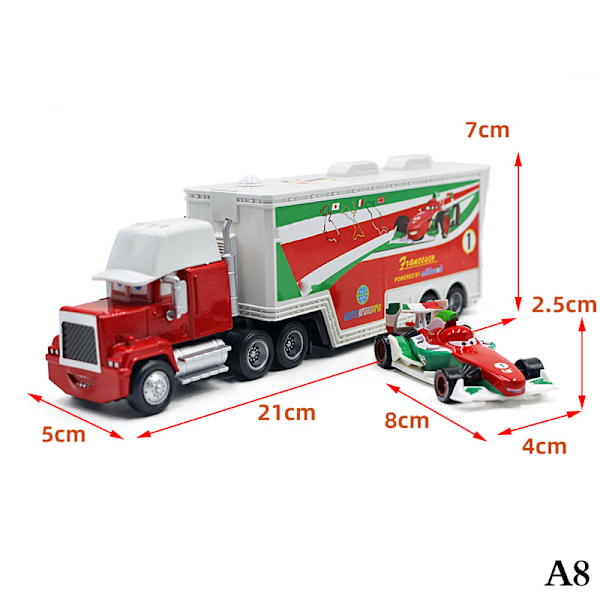 Disney Pixar Cars 3 Lightning McQueen -kuorma-auto A8