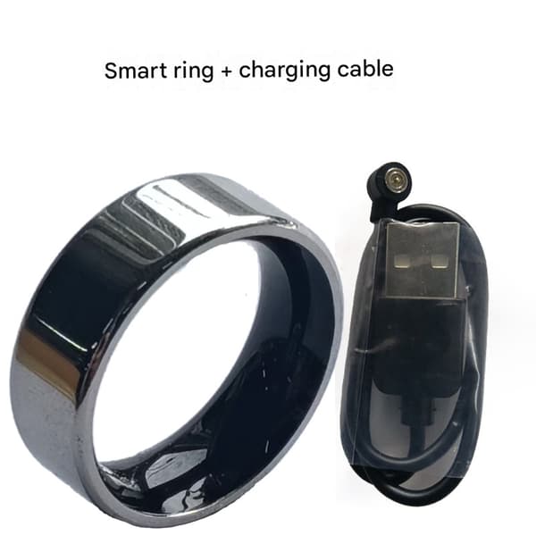 Multifunksjonell Smartring med Pulsmåler, Blodoksygen- og Søvnmonitor, Vanntett Treningssporer for Daglig Helse Silver Gray No. 14