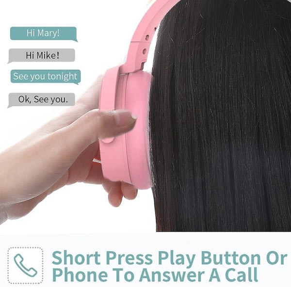 Pop Bubbles Bluetooth On-Ear hörlurar Silikon Pop Fidget Toy (rosa)