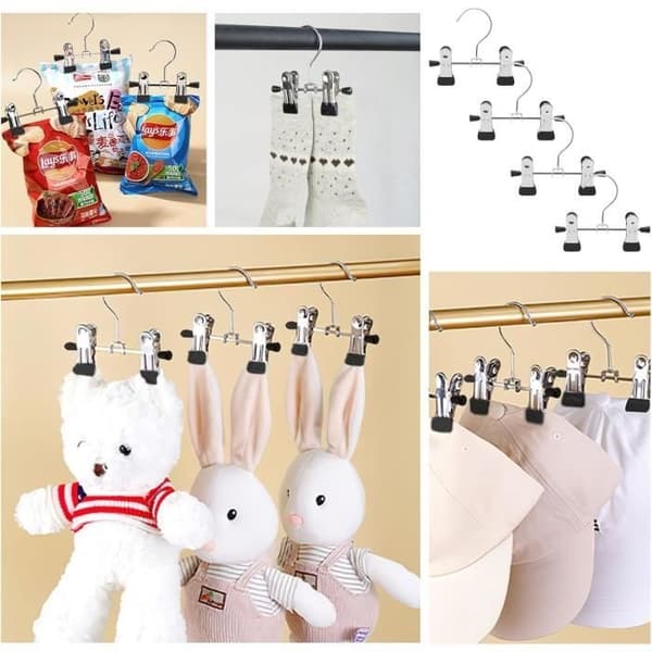 10 Non-slip metal hangers for boots with portable rotating clips, adjustable trouser hangers with hooks