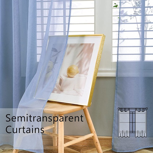 stk. gardiner ensfarget (blå-100*250cm)