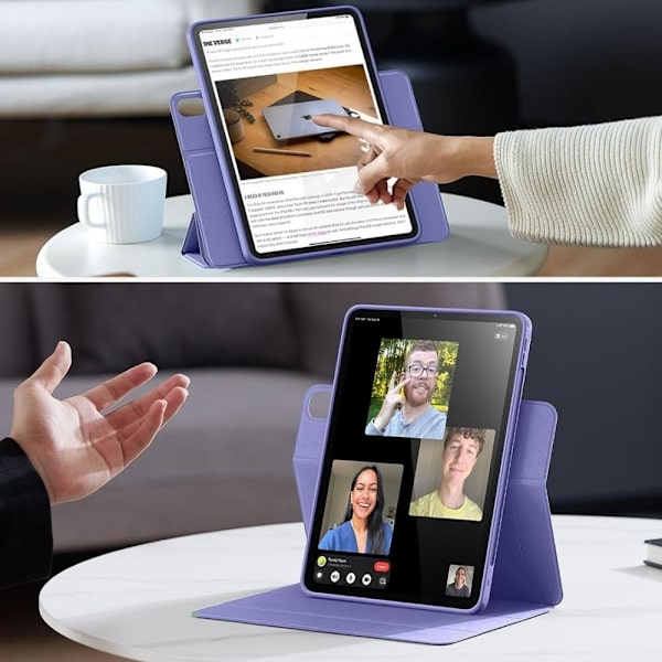 ESR iPad Air 13 2024 -kotelo 2-in-1 magneettisella takaiskutoiminnolla, hybridi, laventeli