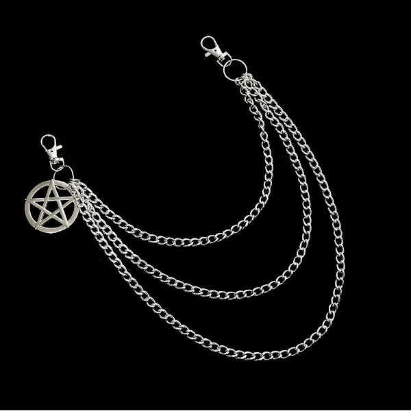 Punk-housut Ketju Pentagram Avaimenperät Miehille Naisille Jeans Housut Biker Ketjut Harajuku Goth Korut Gootti Rock Tarvikkeet