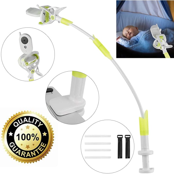 Universal babymonitorholder, fleksibel babykameraholder, kompatibel med de fleste video babymonitorer, babymonitor, smarttelefon, grønn