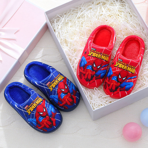Barn Tofflor i bomullsmönster Fashionabla halkfria värmande skor för vardagsrum Blå Blue 3839