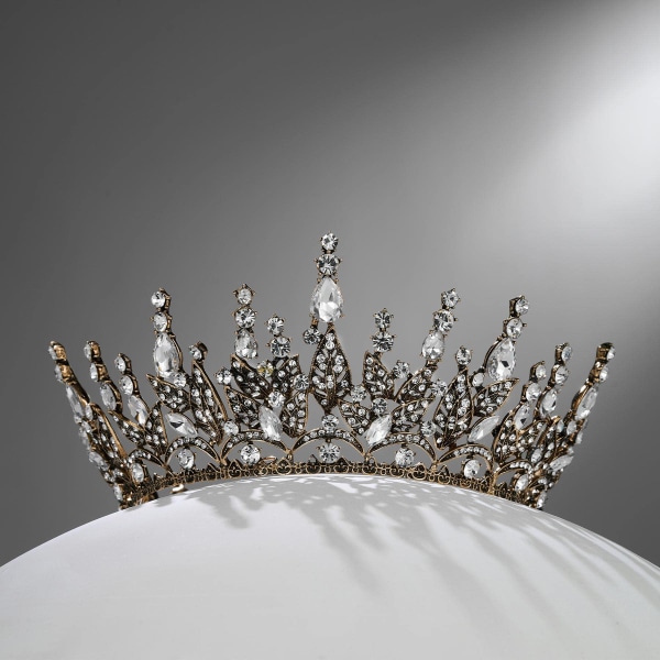Gothic Queen Crown til kvinder, Black Tiara Crown, Fødselsdagshovedstykke, Bryllupskonkurrence Prom Halloween Hårtilbehør
