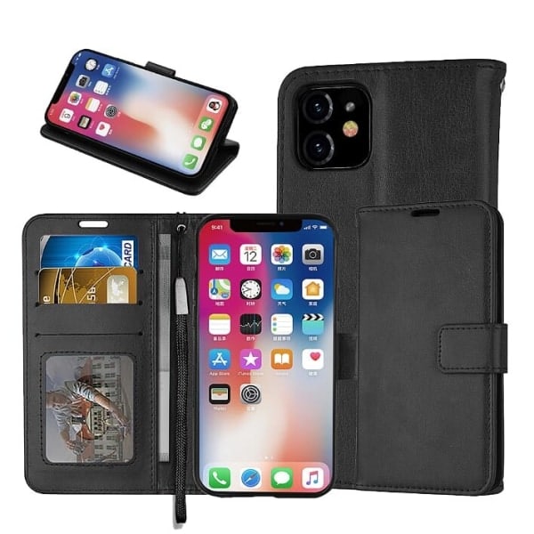 Læder Etui / Wallet - iPhone 11 Pro Max, 6.5 - wallet etui Sort