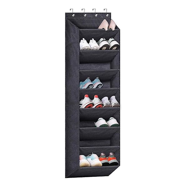 Over-the-Door Shoe Rack with Large Deep Pockets, Narrow Hanging Shoe Organizer B