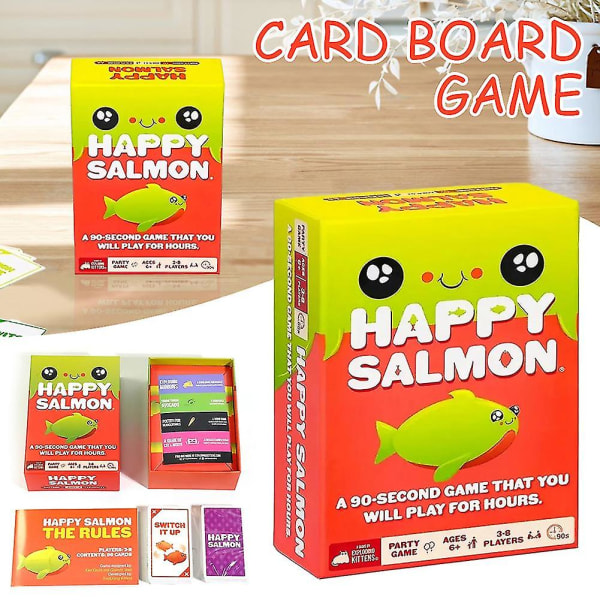 Happy Salmon Kortlek Exploding Kittens 90 Sekunders Spel 3-8 Spelare Familjefest Brädspel För Barn Vuxna