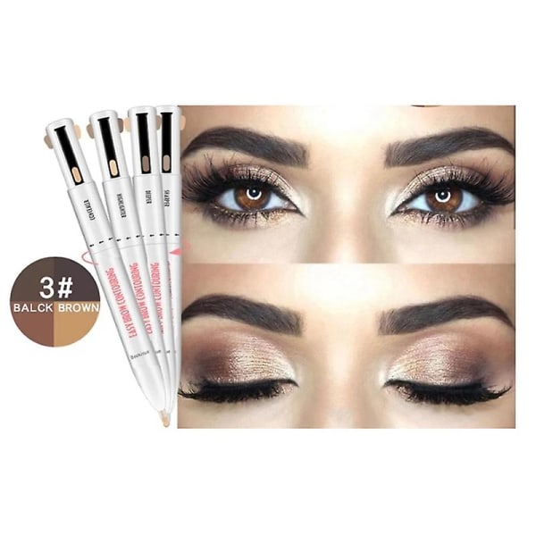 Langtidsholdbar let farve øjenbryn pen 4 i 1 øjenbryn blyant vandtæt tegning øjenbryn blyant kvinder makeup kosmetisk værktøj
