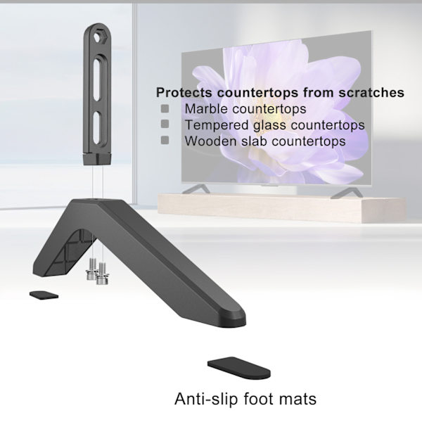 Universal TV-fod med skruer - Nem installation - Bordfod til TV - Passer til Vizio, Samsung, LG, TCL, Hisense