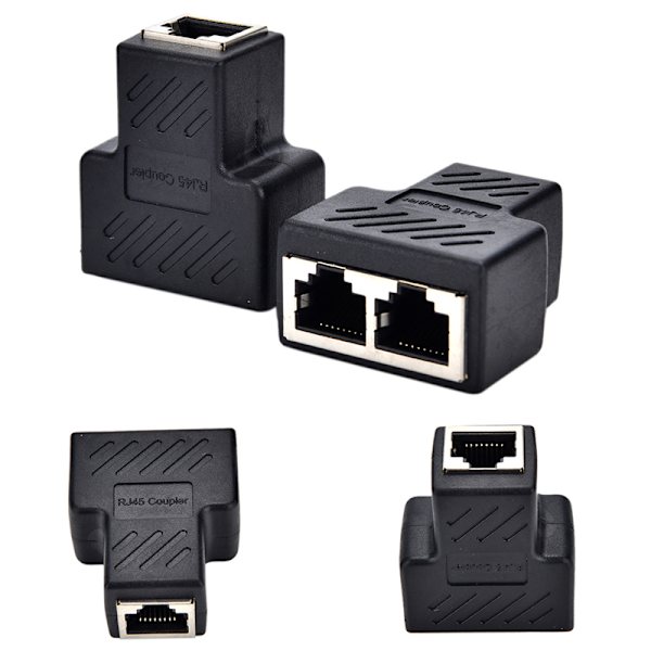 1 till 2 LAN Ethernet Nätverkskabel RJ45 Splitter Plug Adapter