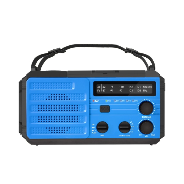 Veva Radio med vev, 8000mAh - Solcellsdriven bärbar AM/FM/NOAA väderradio