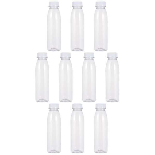 10 stk 350 ml multifunktionelle tomme flasker Genanvendelige juiceflasker (gennemsigtig) (19,5x5,3x5,3 cm, gennemsigtig)