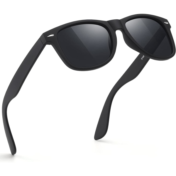 Solbriller herre polariserede solbriller til mænd og kvinder, sorte retro solbriller Kørsel Fiskeri UV-beskyttelse