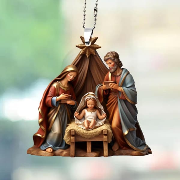 Julkrubbahänge, julgransdekoration | Julkrubba Julkrubba Ornament, 3D Akryl Julkrubba Julkrubba Ornament B