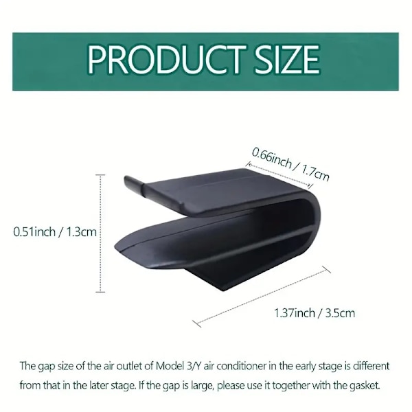 4-pak luftfriskeradapter til Tesla Model 3 / Y 2017-2023 luftventilationsklemmer friskere holder med afstandsstykker midterkonsolholder