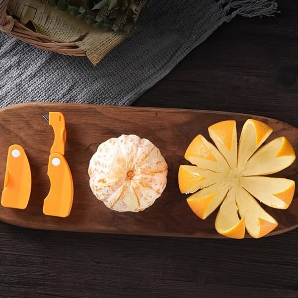 Appelsinskreller med sammenleggbart håndtak, appelsin-, sitron- og grapefruktskreller i plast, enkel