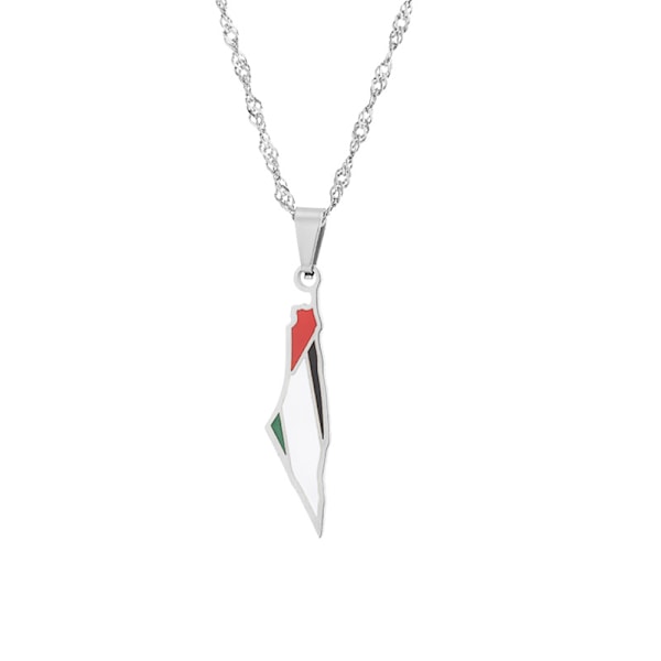Palestina flagga hänge Palestina halsband Palestina flagga Silver 1
