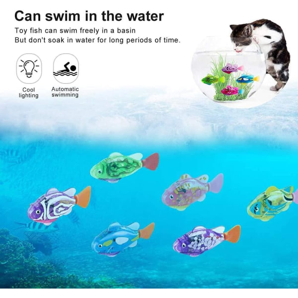 Svømmende robotfisk legetøj til katte, 2 stk. fisketank legetøj kat interaktivt kæledyr legetøj elektrisk fisk
