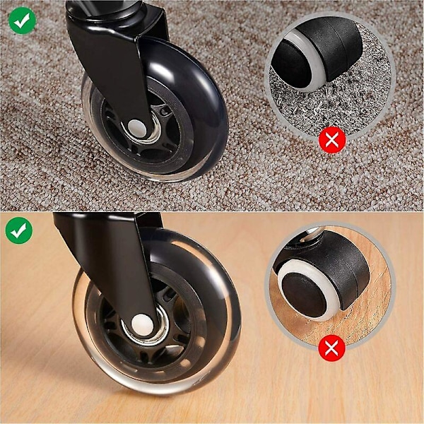 Kontorsstolshjul 5 st, 10x22mm Svängbara hjul för IKEA-stolar, 360° tyst rullning, hållbara, repskydd