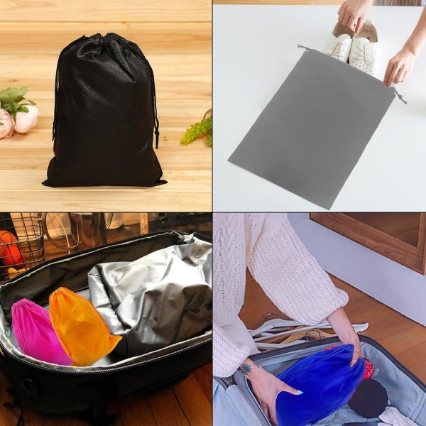 10 stycken dragsko-skobägare, bärbara vävda skoförpackningskläder påse förvaringspåse dammskydd