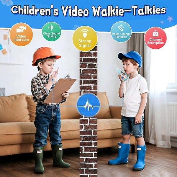 Video Walkie Talkies til børn, håndholdt genopladelig video-intercom til børn, til udendørs brug