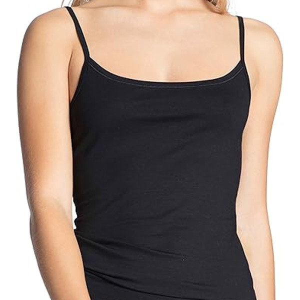 Camisole med indbygget shelf-bh, justerbare spaghettistropper, tanktop i plus størrelse