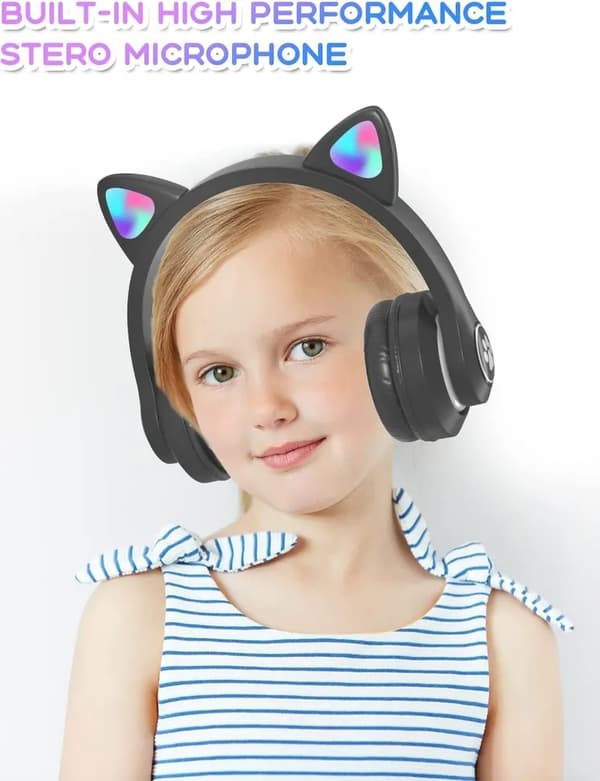 Bluetooth-hörlurar för barn, hopfällbara, brusreducerande, samtalshörlurar
