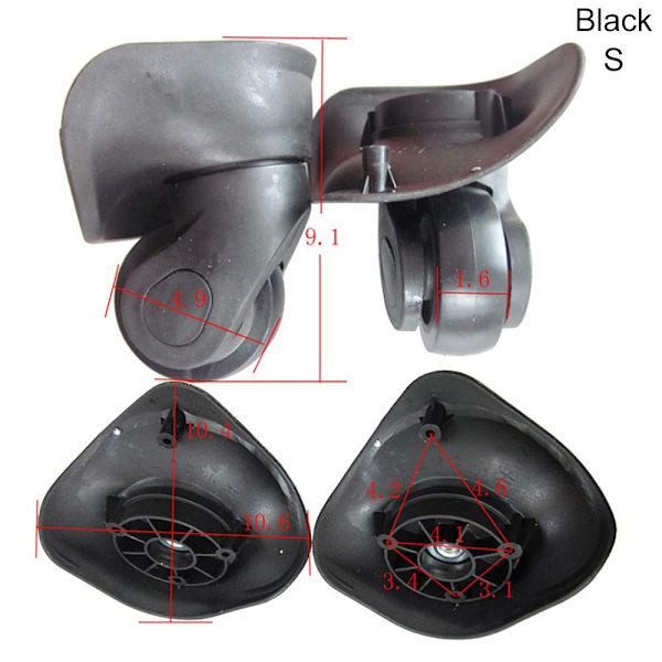 2 stk. A08 Reservehjul til kufferter Reparation SORT S black_xx black S