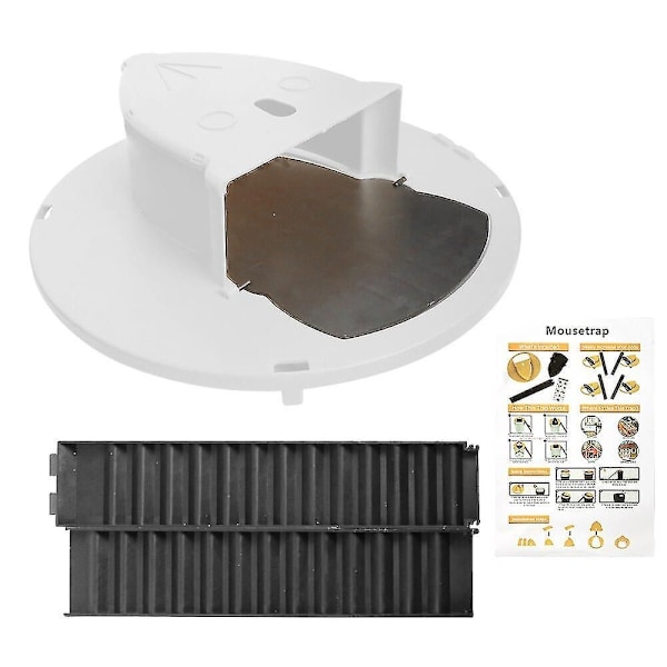Automatisk tilbakestilling musefelle gjenbrukbar smart muse- og rottefelle Flip Slide bøtte lokk felle drepeverktøy rottefelle White