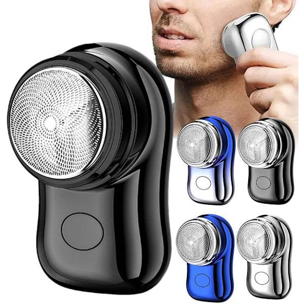 Sähköinen partakone, mini, USB-ladattava, miehille, märkäparran ajamiseen, hiljainen Gradient Blue
