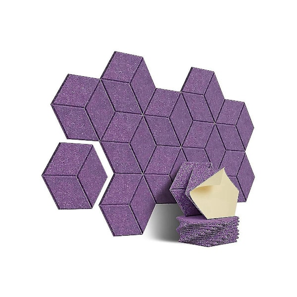 12 st självhäftande akustikpaneler hexagon Y-linjerade ljudisoleringspaneler ljudisolering hög densitet