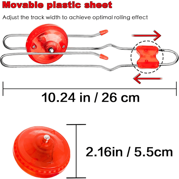 Retro Magic Rail Twirler Legetøj 3-pak LED Lysende Glow Gyro Hjul Magnetisk Yoyo