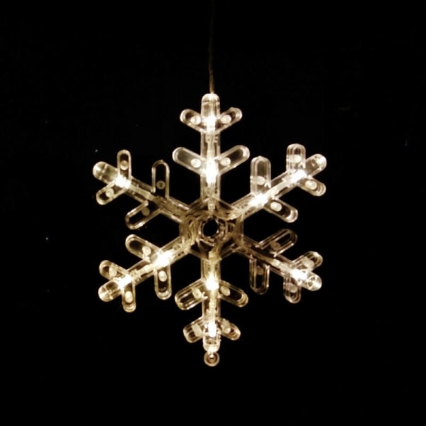 LED snøfnugg "Icy Star", ca. 30 x 16 cm, batteridrevet