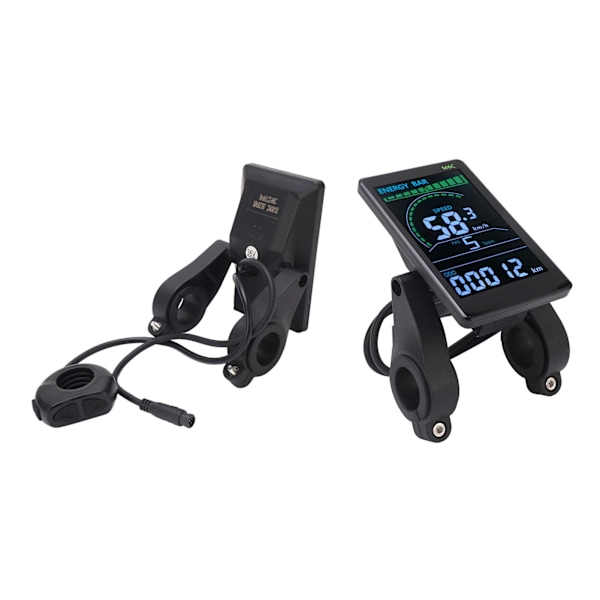 M6C Elcykel LCD-displaymätare ABS Elcykel Display Kontrollpanel med 6-polig Vattentät Kabel Huvudlampskonnektor 24V 36V 48V 60V