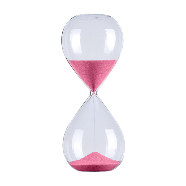 5/30/60 Minuters Rund Sandstimer Personlighet Glas Timglas Ornament Nyhet Tidshantering Verktyg Rosa Pink 30min