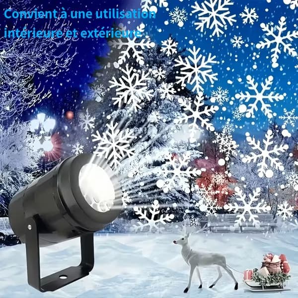 Christmas Light Projector with Snowflake Pattern | 270° Wide Angle LED Lighting | Ideal for Christmas Decoration Snowflake pattern