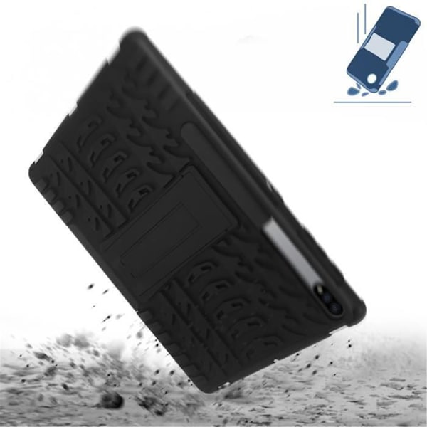 Etui for Samsung Galaxy Tab S7 FE Beskyttelse To-materiale Støtte Svart