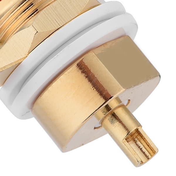2 stk. forgyldt kobber RCA panelmontering hun-stik terminal jack audio-stik{AZC}