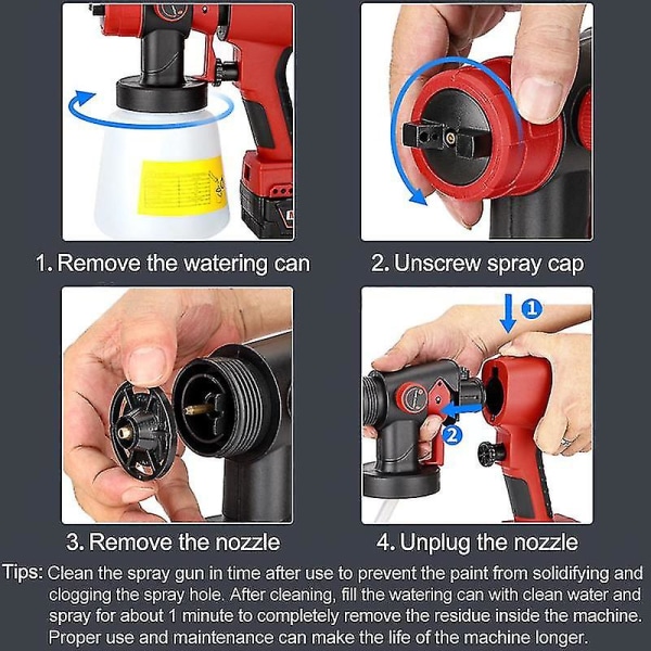 Til Milwaukee 18v batteri 800ml elektrisk sprøjtepistol Trådløs malingssprøjte Automøbler Stålbelægning Airbrush kompatibel (batterier ikke inkluderet)