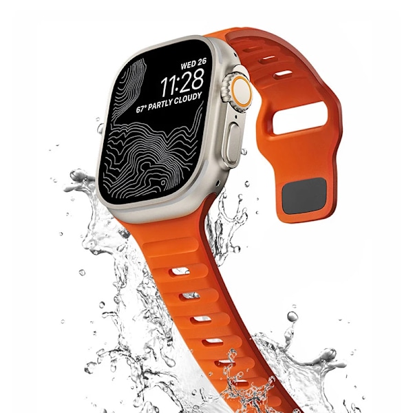 Pehmeä silikoniranneke Apple Watch Band Ultra 49mm 44mm 45mm 42mm 41mm 42mm 38mm Sport Watch Band iwatch Serise 8 7 6 5 Rannekoru 12-Oranssi 12-Orange 38mm 40mm 41mm