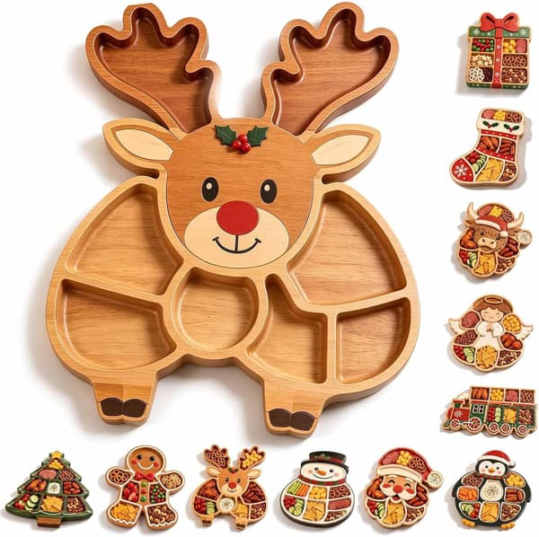 Julesnacks serveringsbakke - Kreativ hjemmekøkken pyntefad til festlige helligdage snowman