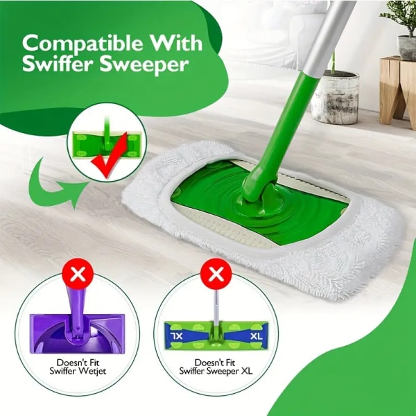 Gjenbrukbar mopppute, flat gulvmoppklut, vaskbar og slitesterk erstatning for våt og tørr bruk